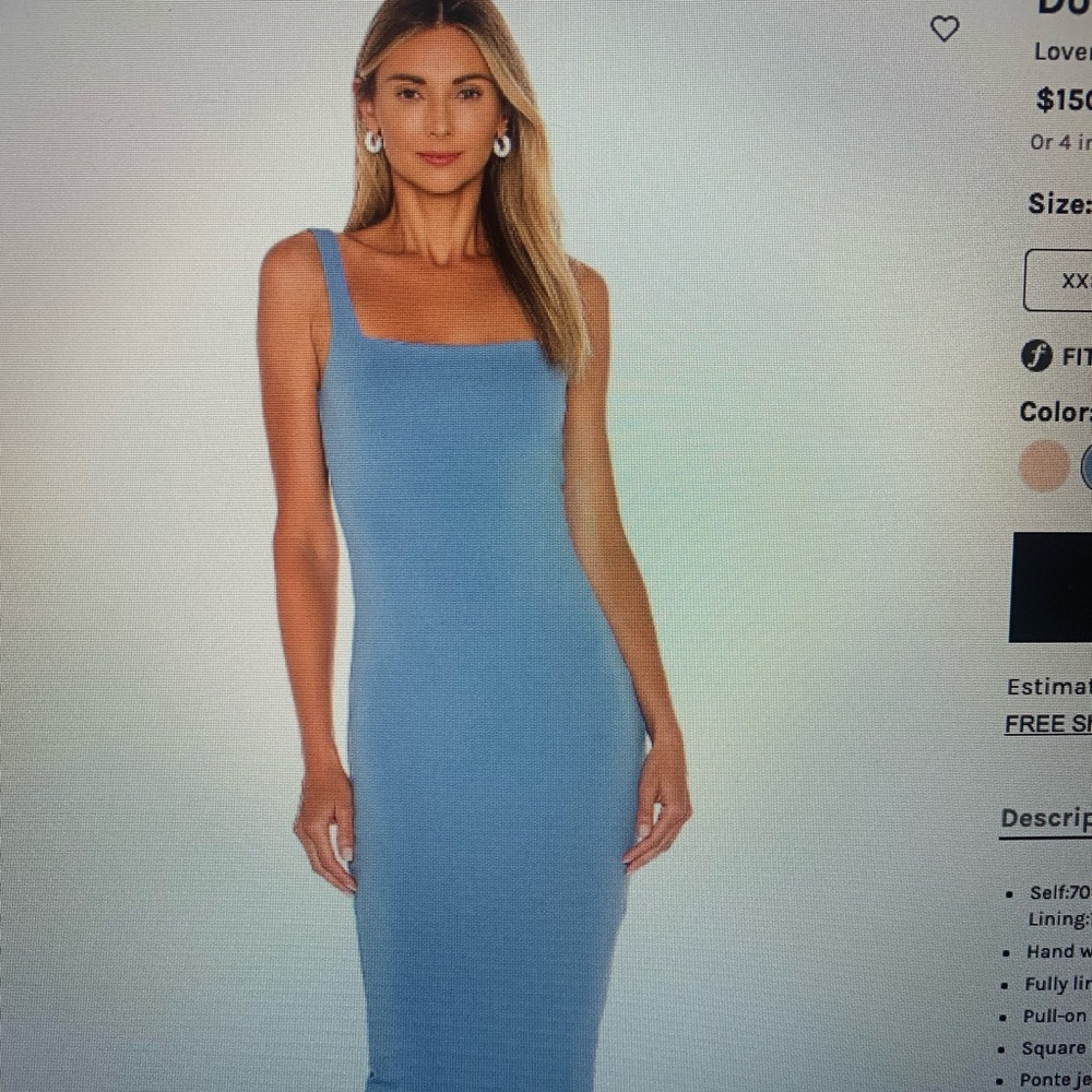 Revolve x lovers + friends midi dress in blue